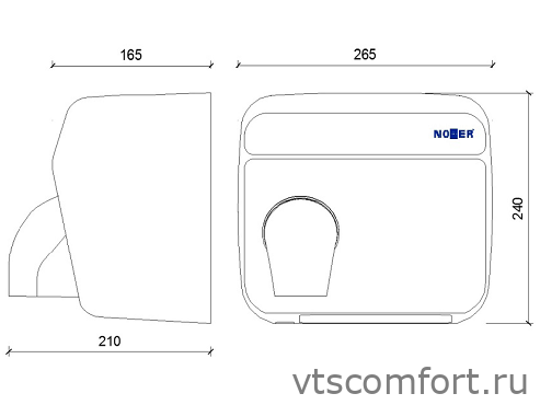 Фото Сушилка для рук NOFER CYCLON 01101.B металл глянцевая автоматическая Изображение Сушилка для рук NOFER CYCLON 01101.B металл глянцевая автоматическая