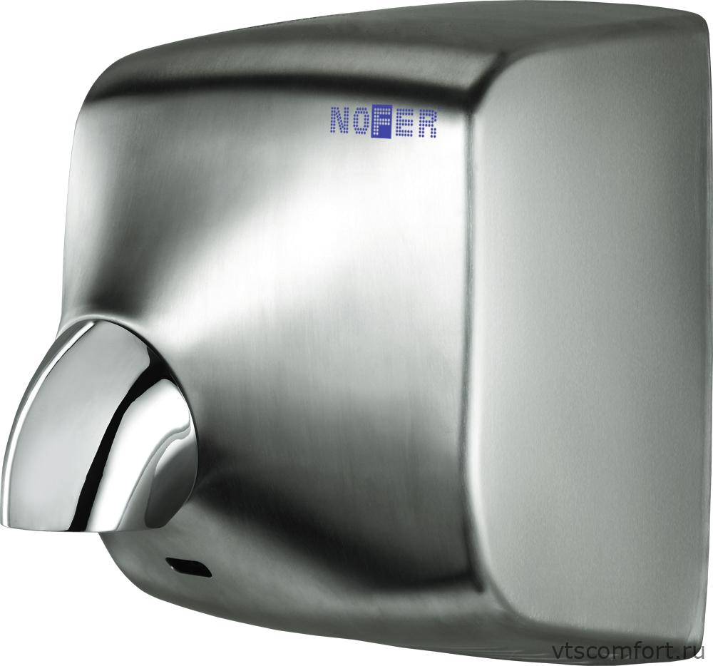 Фото Сушилка для рук NOFER WINDFLOW 01151.S металл матовая автоматическая Изображение Сушилка для рук NOFER WINDFLOW 01151.S металл матовая автоматическая