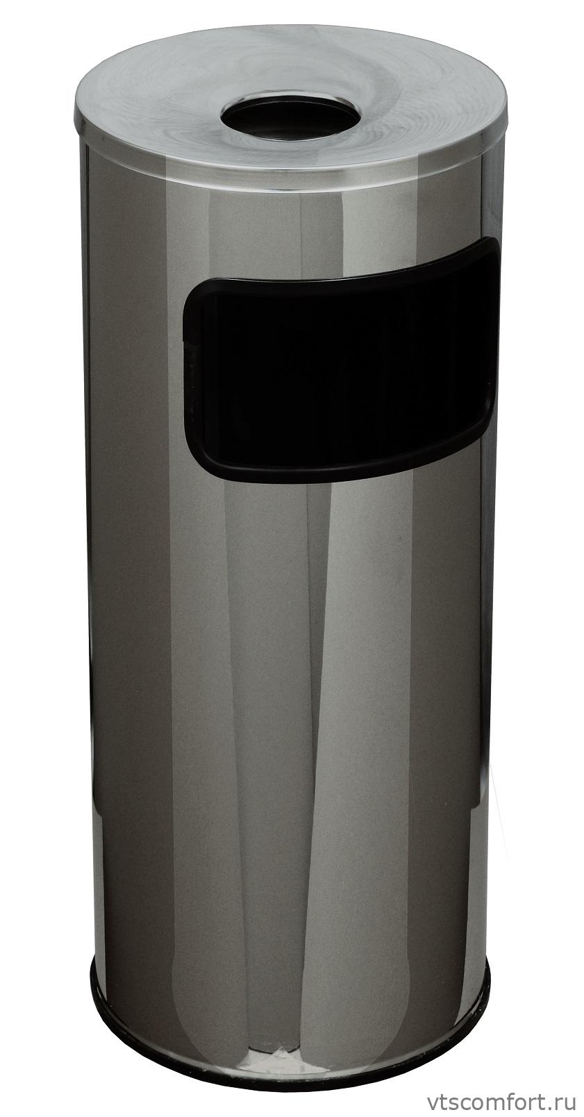 Фото Урна с пепельницей Титан К250HН 30 литров хром Изображение Урна с пепельницей Титан К250HН 30 литров хром