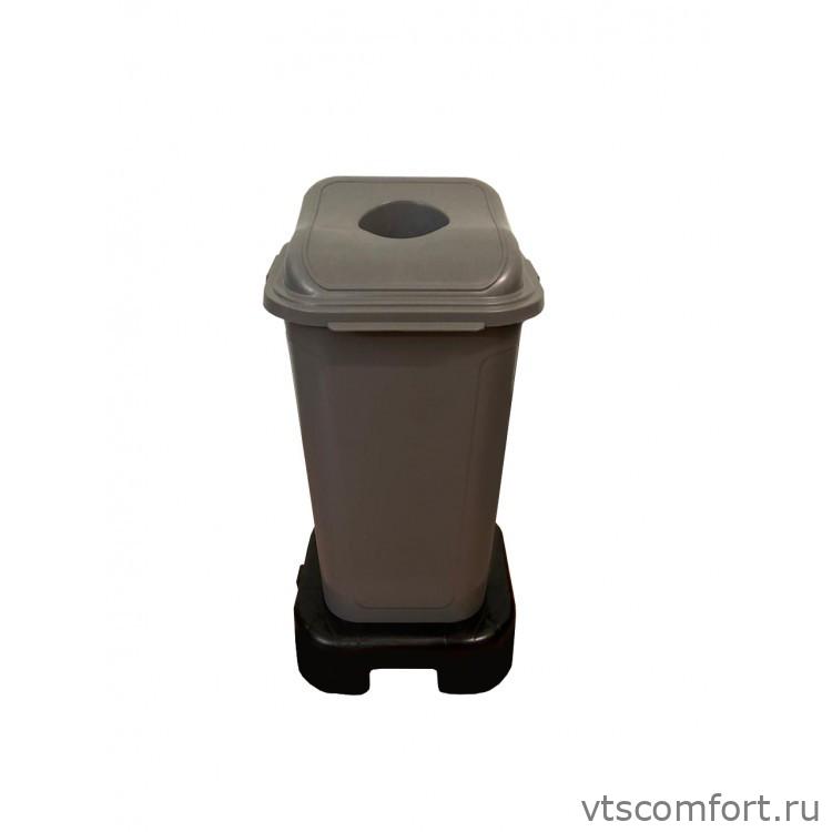 Фото Мусорный бак Telkar 40 л пластик на подставке без колес серый арт. SFR-042-031-2 Изображение Мусорный бак Telkar 40 л пластик на подставке без колес серый арт. SFR-042-031-2