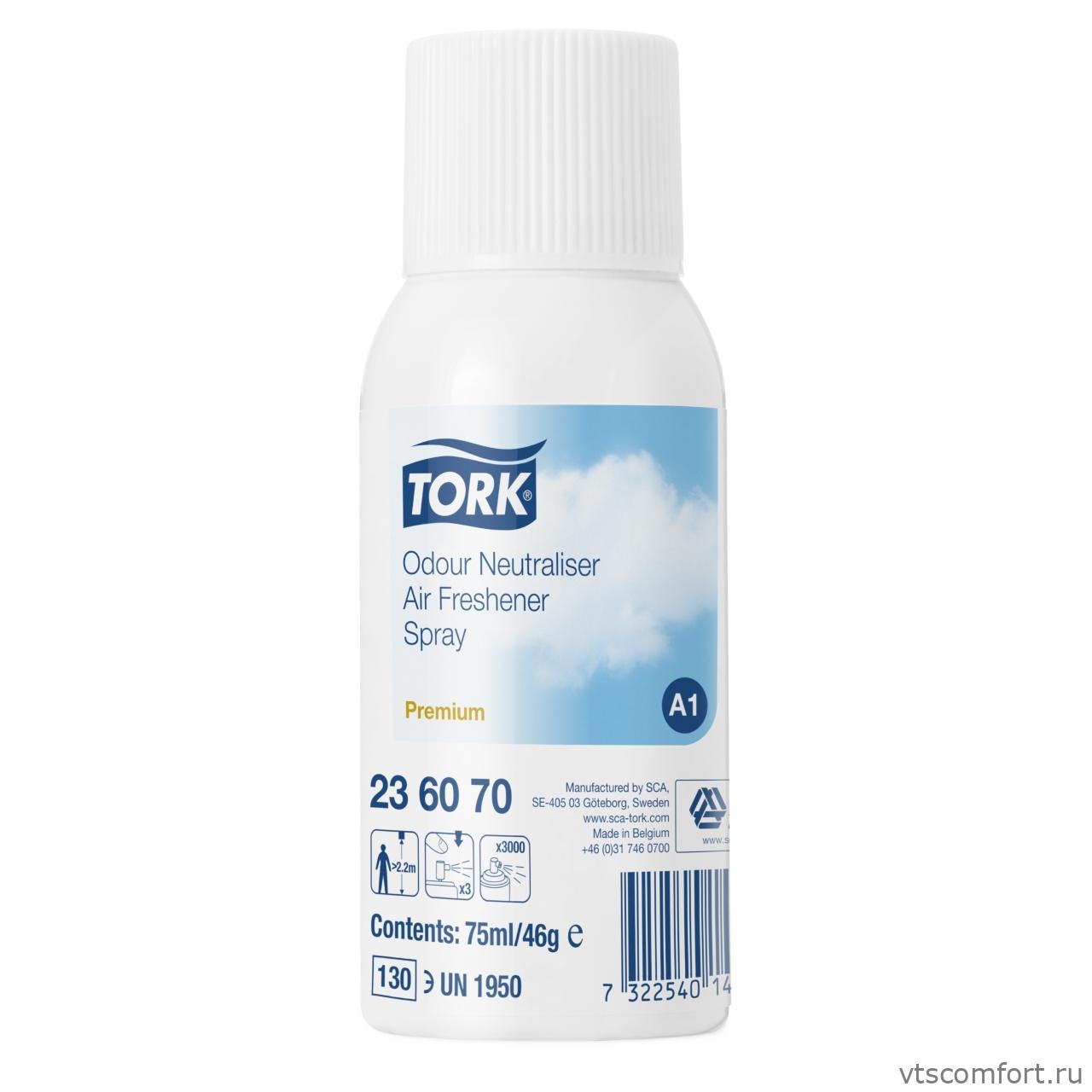 Фото Tork аэрозольный освежитель воздуха, нейтрализатор запахов арт. 236070 Изображение Tork аэрозольный освежитель воздуха, нейтрализатор запахов арт. 236070