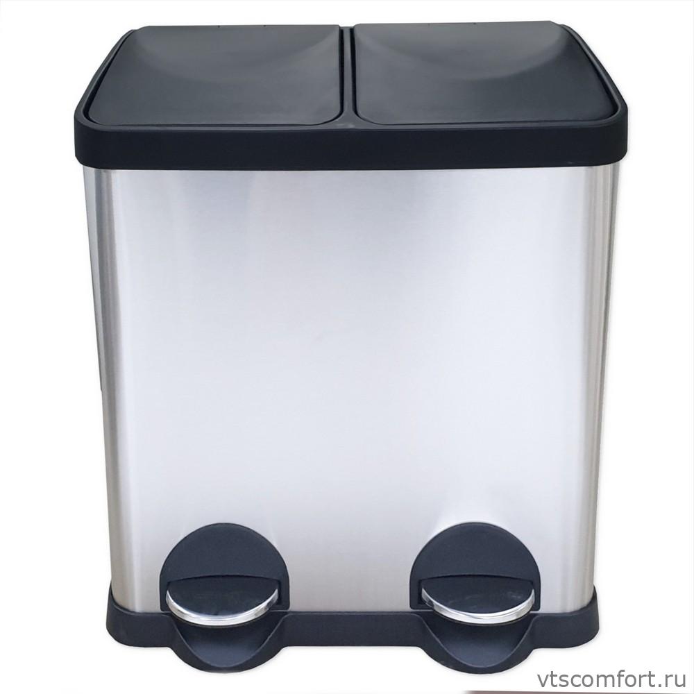 Фото Санакс 10230 Урна для раздельного сбора мусора из нержавеющей стали 410 2 бака по 15 литров Изображение Санакс 10230 Урна для раздельного сбора мусора из нержавеющей стали 410 2 бака по 15 литров