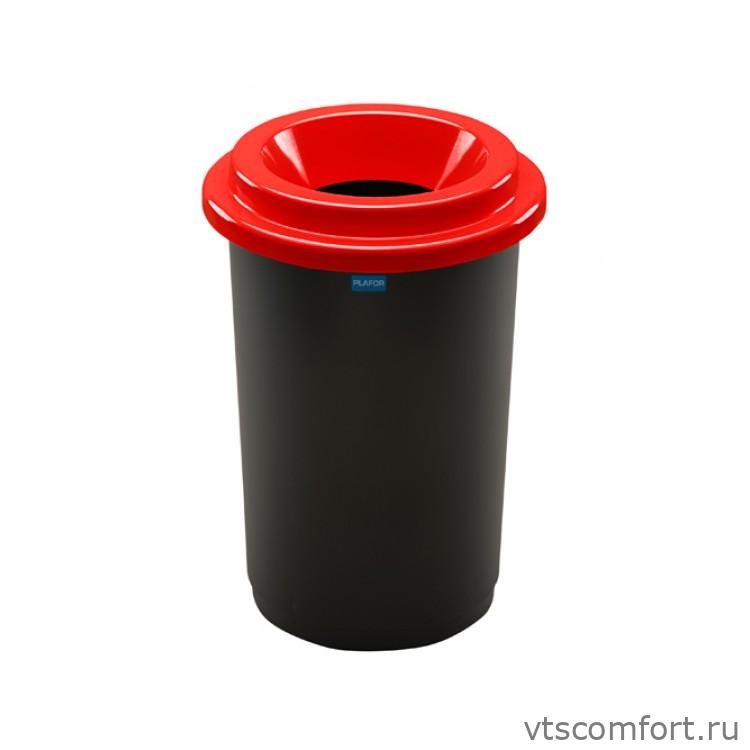 Фото Plafor Eco Bin Контейнер с черной емкостью и красной воронкообразной крышкой 50 литров арт. 650-04 Изображение Plafor Eco Bin Контейнер с черной емкостью и красной воронкообразной крышкой 50 литров арт. 650-04