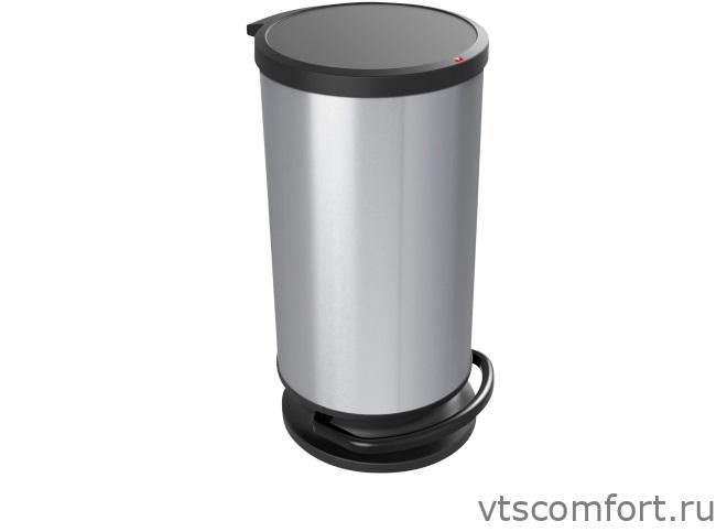Фото Rotho Ведро для мусора 30 л PASO с педалью серебристый металлик арт. 1010110264 Изображение Rotho Ведро для мусора 30 л PASO с педалью серебристый металлик арт. 1010110264