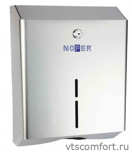 Фото Диспенсер бумажных полотенец V-сложения NOFER 04010.S металл матовый Изображение Диспенсер бумажных полотенец V-сложения NOFER 04010.S металл матовый