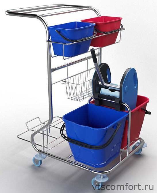 Фото Сервисная уборочная тележка Metal Clean Альта Стандарт Изображение Сервисная уборочная тележка Metal Clean Альта Стандарт