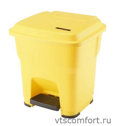Фото Vileda Гера контейнер пластиковый с педалью и крышкой 35 л, желтый, арт. 137748 Изображение Vileda Гера контейнер пластиковый с педалью и крышкой 35 л, желтый, арт. 137748