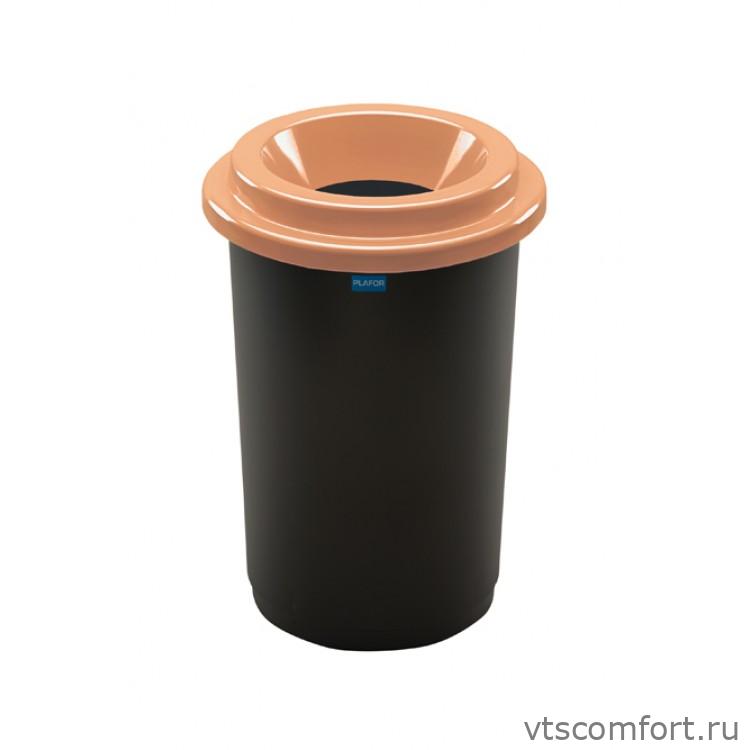 Фото Plafor Eco Bin Контейнер с черной емкостью и коричневой воронкообразной крышкой 50 литров арт.650-08 Изображение Plafor Eco Bin Контейнер с черной емкостью и коричневой воронкообразной крышкой 50 литров арт.650-08