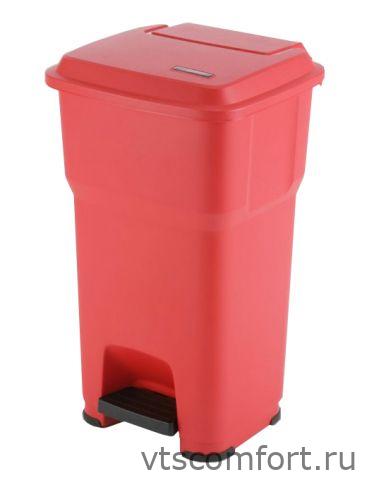 Фото Vileda Гера контейнер пластиковый с педалью и крышкой 60 л, красный, арт. 137752 Изображение Vileda Гера контейнер пластиковый с педалью и крышкой 60 л, красный, арт. 137752