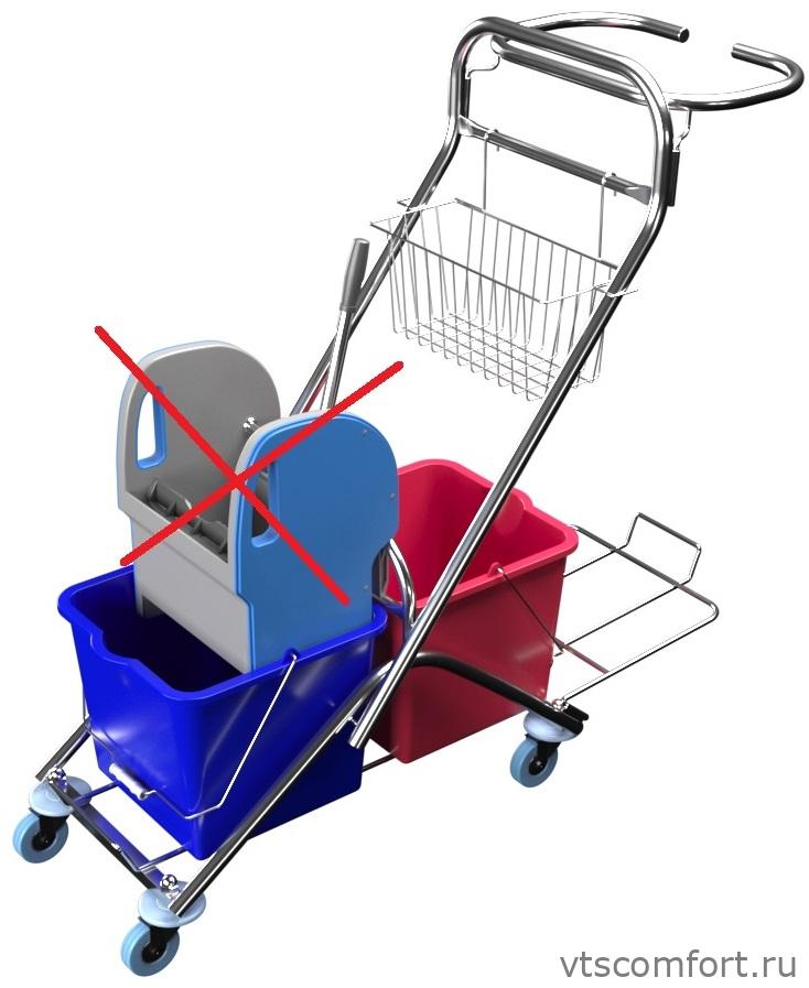 Фото Уборочная двухведерная тележка Metal Clean Катарина Эконом без отжима Изображение Уборочная двухведерная тележка Metal Clean Катарина Эконом без отжима