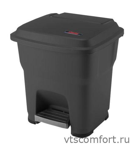 Фото Vileda Гера контейнер пластиковый с педалью и крышкой 35 л, черный, арт. 137749 Изображение Vileda Гера контейнер пластиковый с педалью и крышкой 35 л, черный, арт. 137749