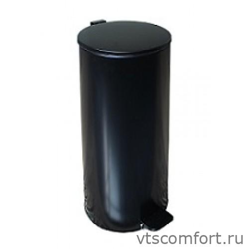 Фото Ведро для мусора с педалью Титан черное круглое 30 литров Изображение Ведро для мусора с педалью Титан черное круглое 30 литров