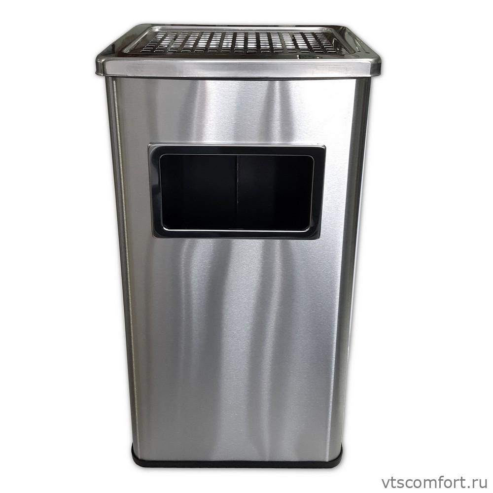 Фото САНАКС 2016 Урна уличная квадратная из нержавеющей стали Изображение САНАКС 2016 Урна уличная квадратная из нержавеющей стали