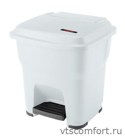 Фото Vileda Гера контейнер пластиковый с педалью и крышкой 35 л, белый, арт. 137751 Изображение Vileda Гера контейнер пластиковый с педалью и крышкой 35 л, белый, арт. 137751