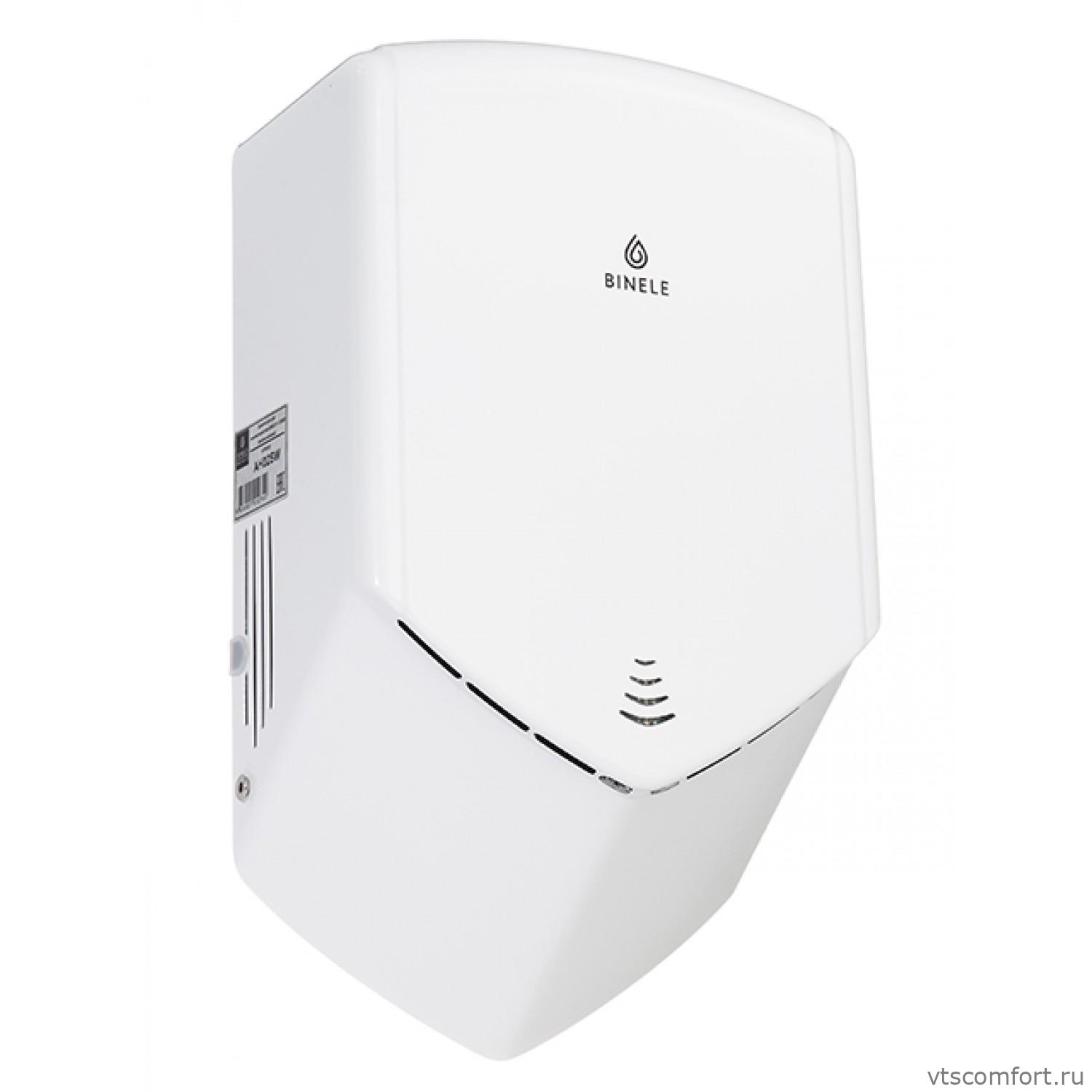 Фото Сушилка для рук высокоскоростная BINELE AH02SW S-Turbo белая сталь Изображение Сушилка для рук высокоскоростная BINELE AH02SW S-Turbo белая сталь