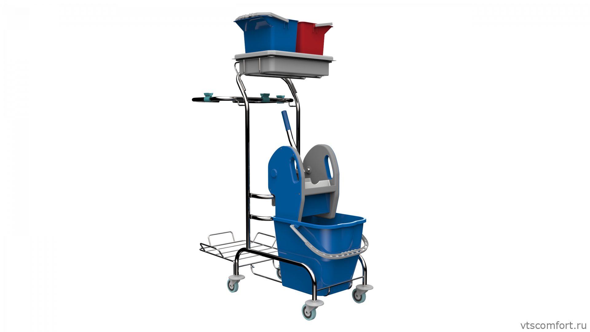 Фото Уборочная тележка Metal Clean Тринити Эконом Изображение Уборочная тележка Metal Clean Тринити Эконом