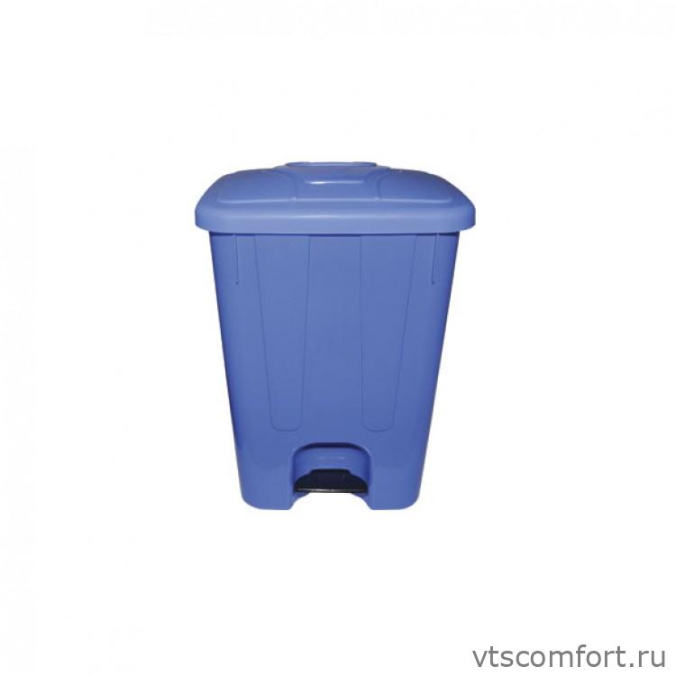 Фото Мусорный бак Telkar пластиковый с крышкой с педалью 65 литров синий артикул 50016 blue Изображение Мусорный бак Telkar пластиковый с крышкой с педалью 65 литров синий артикул 50016 blue