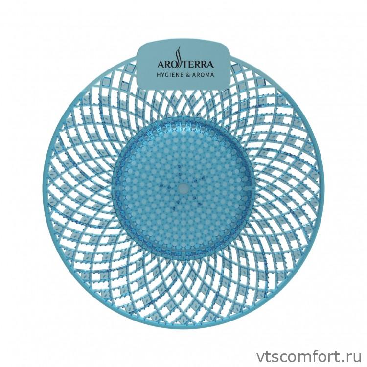 Фото Сетка (экран) с таблеткой для писсуаров Aroterra Spiral Морской бриз Изображение Сетка (экран) с таблеткой для писсуаров Aroterra Spiral Морской бриз