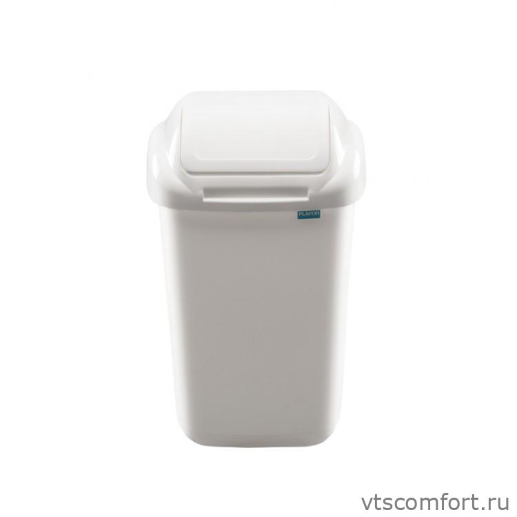 Фото Plafor Бак для мусора пластиковый с поворотной крышкой белый 15 литров арт. 606-01 Изображение Plafor Бак для мусора пластиковый с поворотной крышкой белый 15 литров арт. 606-01