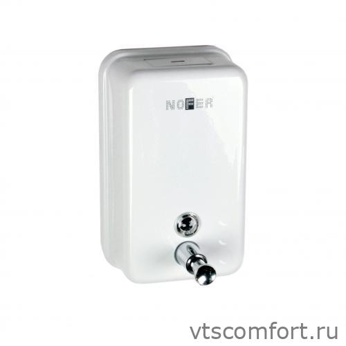 Фото Дозатор для жидкого мыла NOFER 03001.W 1200 мл металл белый Изображение Дозатор для жидкого мыла NOFER 03001.W 1200 мл металл белый