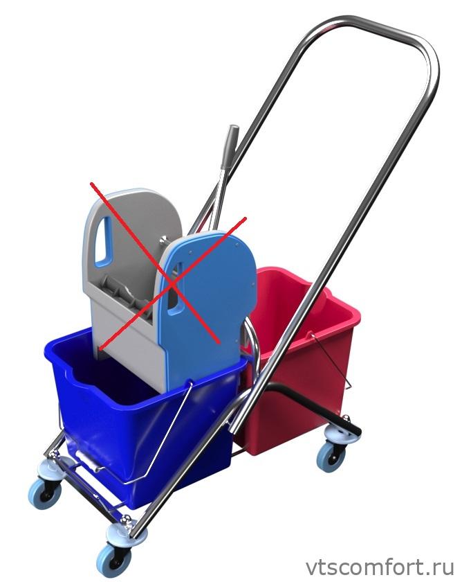 Фото Уборочная двухведерная тележка Metal Clean Доминга Стандарт без отжима Изображение Уборочная двухведерная тележка Metal Clean Доминга Стандарт без отжима