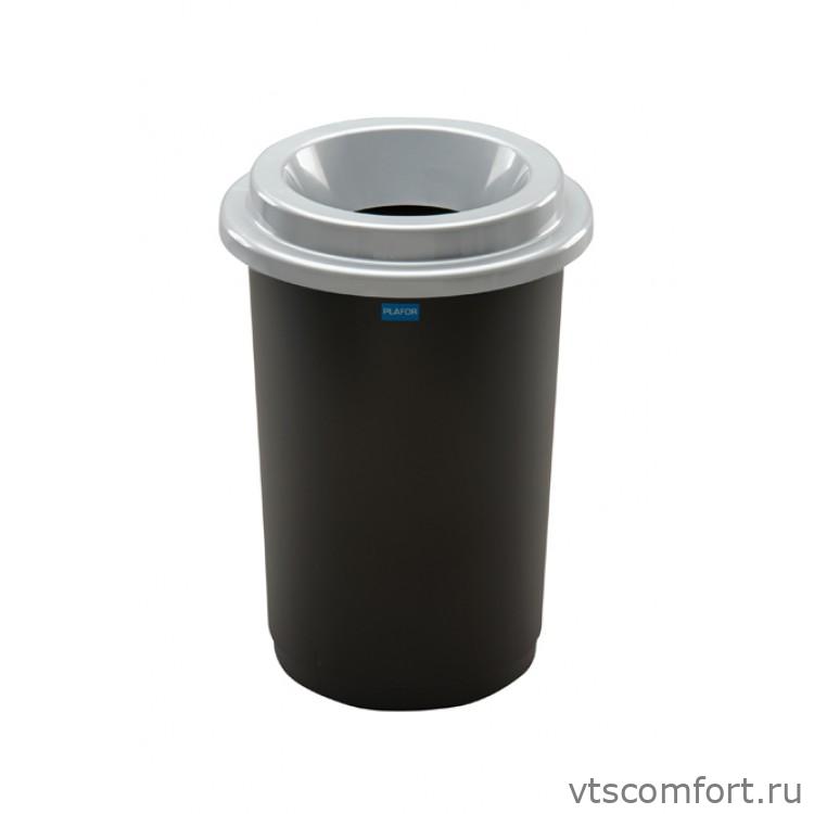 Фото Plafor Eco Bin Контейнер с черной емкостью и серой воронкообразной крышкой 50 литров арт. 650-05 Изображение Plafor Eco Bin Контейнер с черной емкостью и серой воронкообразной крышкой 50 литров арт. 650-05