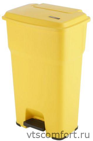 Фото Vileda Гера контейнер пластиковый с педалью и крышкой 85 л, желтый, арт. 137760 Изображение Vileda Гера контейнер пластиковый с педалью и крышкой 85 л, желтый, арт. 137760