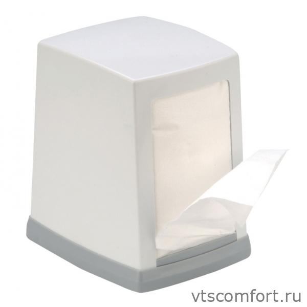 Фото Диспенсер для салфеток Vialli NP80 белый пластик Изображение Диспенсер для салфеток Vialli NP80 белый пластик