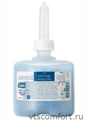 Фото Жидкое мыло-гель для тела и волос 475 мл Tork Система S2 арт 420602 1 кор/8 картриджей Изображение Жидкое мыло-гель для тела и волос 475 мл Tork Система S2 арт 420602 1 кор/8 картриджей