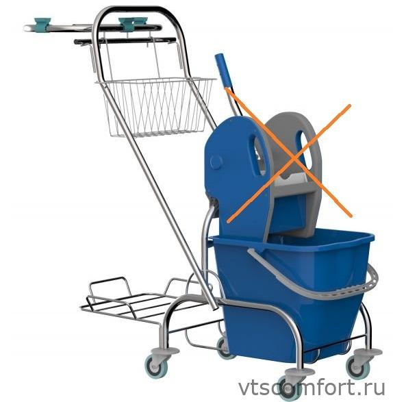 Фото Уборочная тележка Metal Clean Луиза Стандарт без отжима Изображение Уборочная тележка Metal Clean Луиза Стандарт без отжима