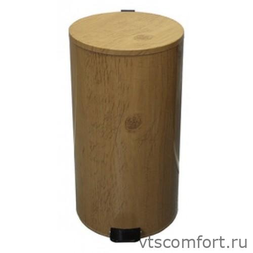 Фото Ведро для мусора с педалью Титан бук круглое 20 литров Изображение Ведро для мусора с педалью Титан бук круглое 20 литров