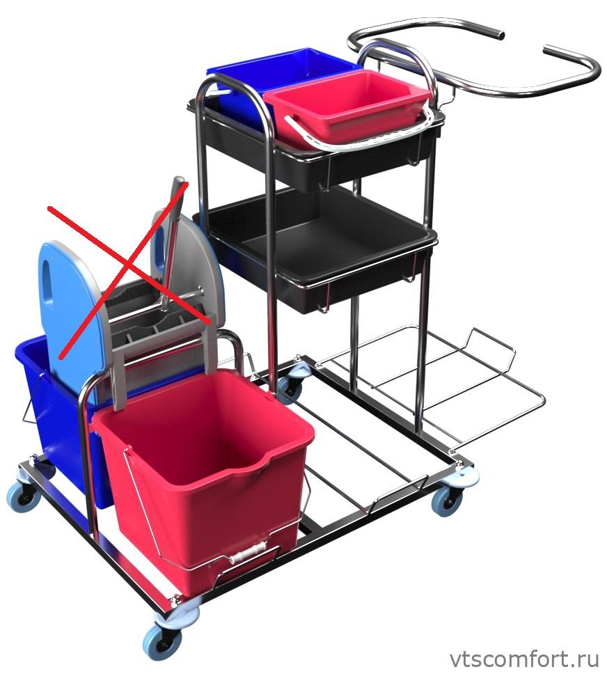 Фото Сервисная уборочная тележка Metal Clean Виолета Эконом без отжима Изображение Сервисная уборочная тележка Metal Clean Виолета Эконом без отжима