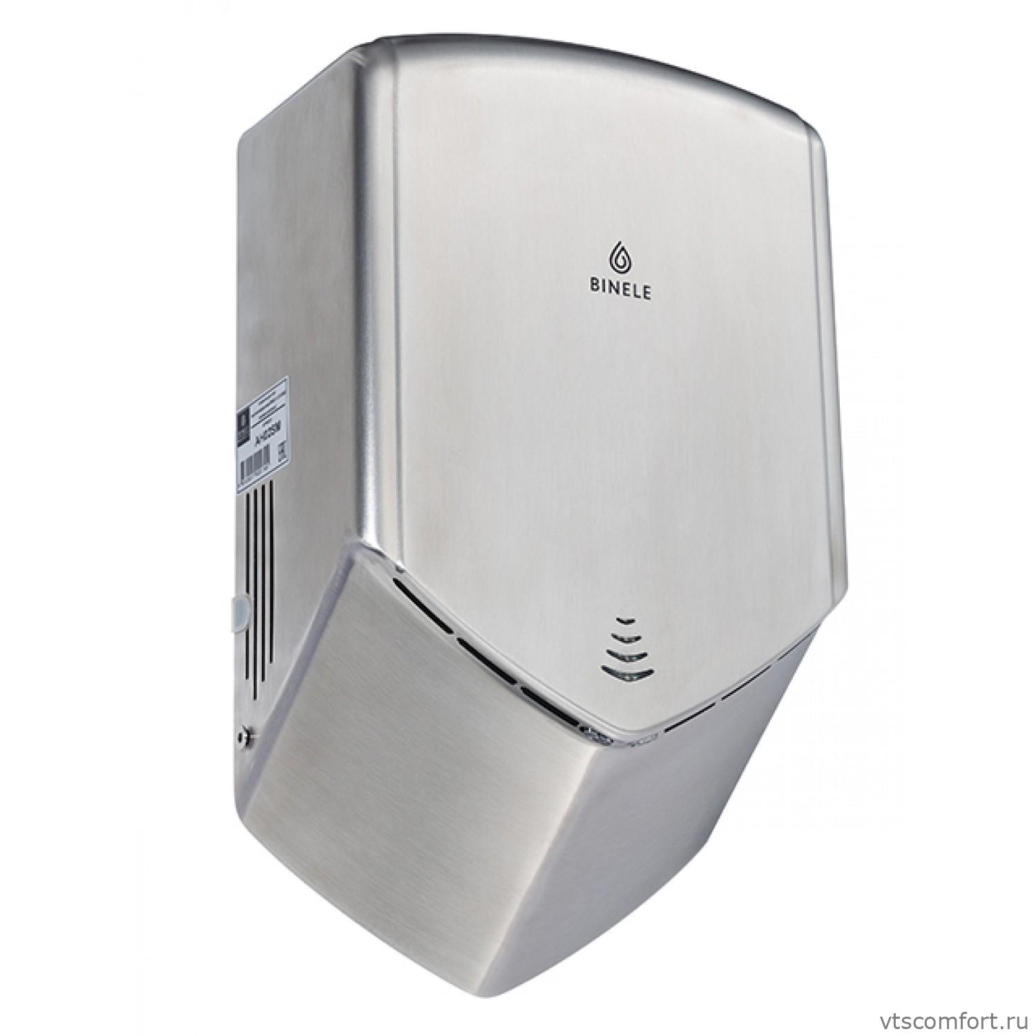 Фото Сушилка для рук высокоскоростная BINELE AH02SM S-Turbo матовая сталь Изображение Сушилка для рук высокоскоростная BINELE AH02SM S-Turbo матовая сталь