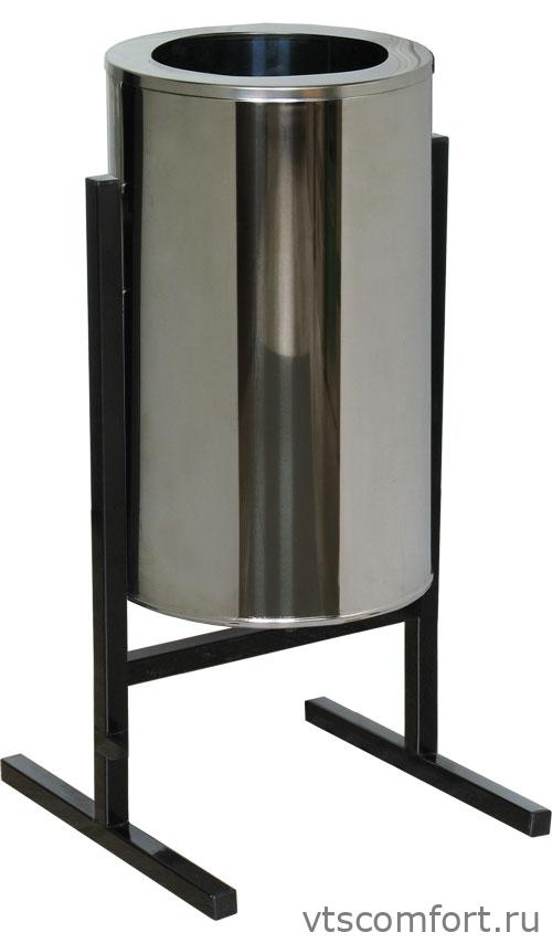 Фото Уличная металлическая урна Титан Стритлайн СЛ2-300Н 36 литров хром Изображение Уличная металлическая урна Титан Стритлайн СЛ2-300Н 36 литров хром