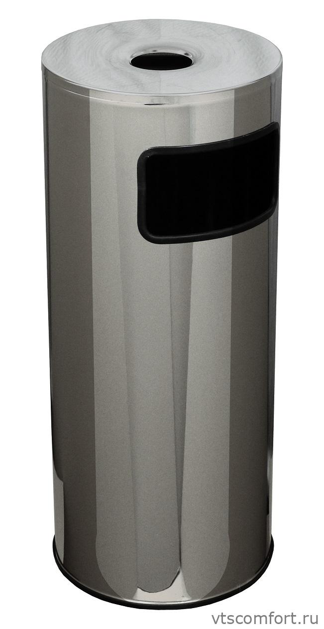 Фото Урна с пепельницей Титан К300НН 50 литров хром Изображение Урна с пепельницей Титан К300НН 50 литров хром
