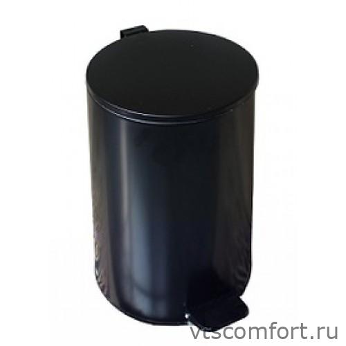 Фото Ведро для мусора с педалью Титан черное круглое 20 литров Изображение Ведро для мусора с педалью Титан черное круглое 20 литров
