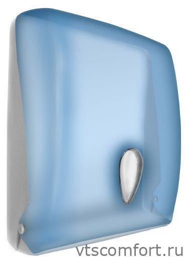 Фото Диспенсер бумажных полотенец V-сложения NOFER 04020.T пластик синий Изображение Диспенсер бумажных полотенец V-сложения NOFER 04020.T пластик синий