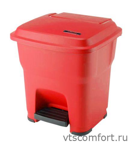 Фото Vileda Гера контейнер пластиковый с педалью и крышкой 35 л, красный, арт. 137746 Изображение Vileda Гера контейнер пластиковый с педалью и крышкой 35 л, красный, арт. 137746
