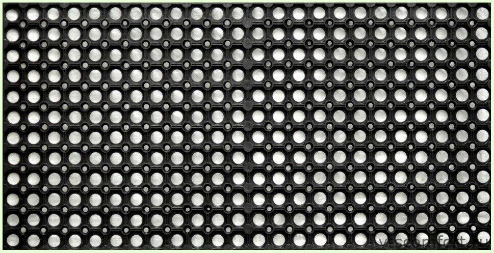 Фото Коврик резиновый ячеистый 500х1000х16 мм с отверстиями Изображение Коврик резиновый ячеистый 500х1000х16 мм с отверстиями