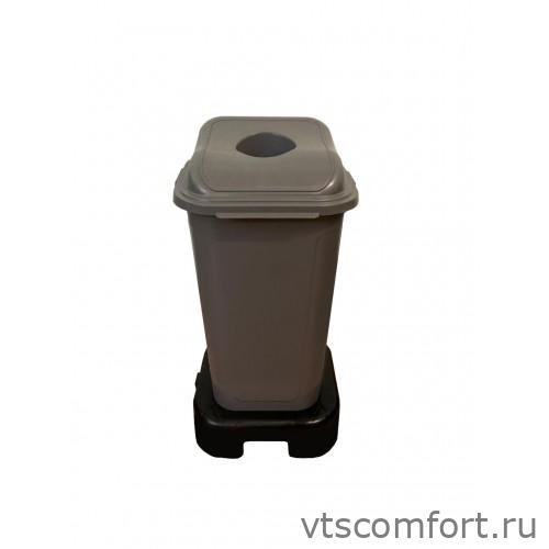 Фото Мусорный бак Telkar 70 л пластик на подставке без колес серый арт. SFR-040-031-2 Изображение Мусорный бак Telkar 70 л пластик на подставке без колес серый арт. SFR-040-031-2