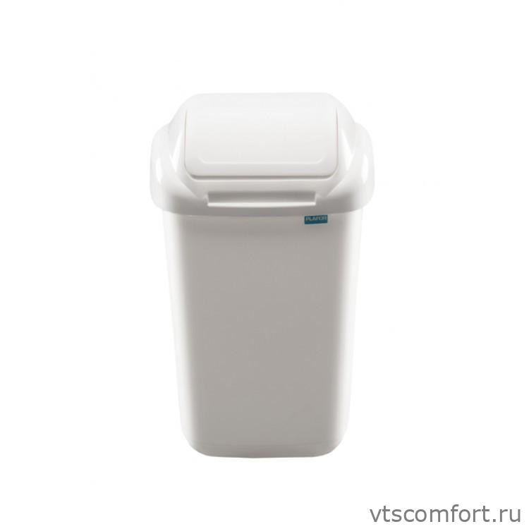 Фото Plafor Бак для мусора пластиковый с поворотной крышкой белый 50 литров арт. 654-01 Изображение Plafor Бак для мусора пластиковый с поворотной крышкой белый 50 литров арт. 654-01