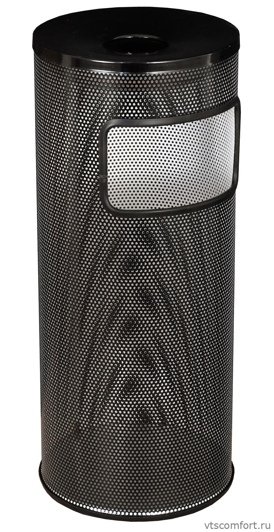 Фото Урна с пепельницей Титан К250 перф 30 литров из оцинкованной стали Изображение Урна с пепельницей Титан К250 перф 30 литров из оцинкованной стали
