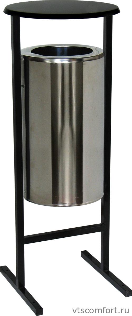 Фото Уличная металлическая урна Титан Стритлайн СЛ-300Н 36 литров хром Изображение Уличная металлическая урна Титан Стритлайн СЛ-300Н 36 литров хром