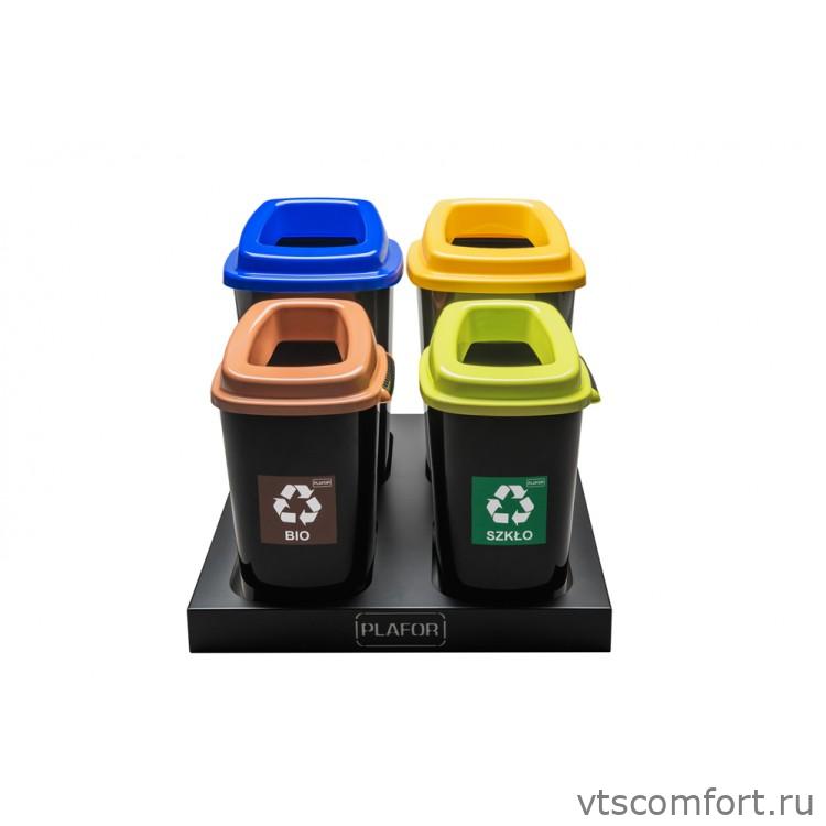 Фото Plafor Sort Bin Контейнер для раздельного сбора мусора черный/зеленый 28 литров арт.683-02 Изображение Plafor Sort Bin Контейнер для раздельного сбора мусора черный/зеленый 28 литров арт.683-02