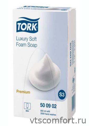 Фото Жидкое мыло-пена люкс 800 мл Tork Система S3 арт 500902 1 кор/4 картриджа Изображение Жидкое мыло-пена люкс 800 мл Tork Система S3 арт 500902 1 кор/4 картриджа