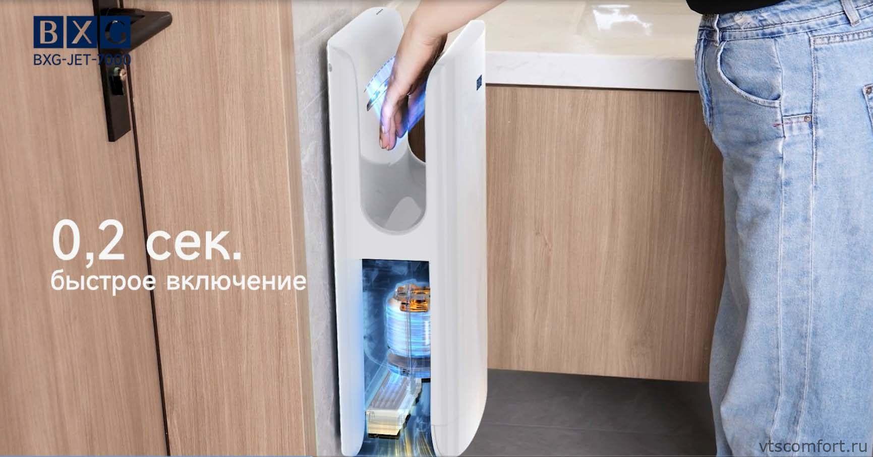 Фото BXG JET-7000 сушилка для рук автоматическая высокоскоростная Изображение BXG JET-7000 сушилка для рук автоматическая высокоскоростная