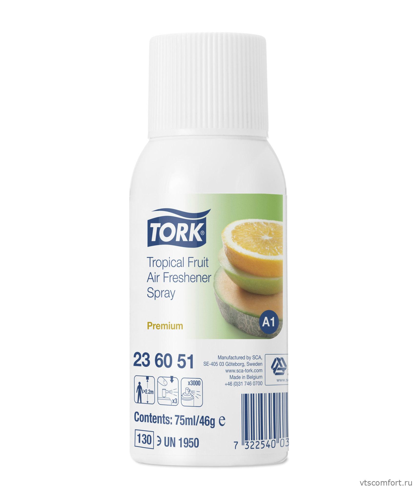 Фото Tork аэрозольный освежитель воздуха, тропический аромат арт. 236051 Изображение Tork аэрозольный освежитель воздуха, тропический аромат арт. 236051