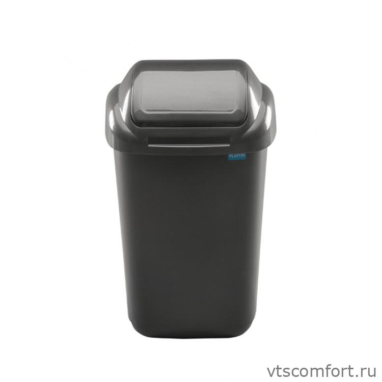 Фото Plafor Бак для мусора пластиковый с поворотной крышкой цвет графит 30 литров арт. 609-02 Изображение Plafor Бак для мусора пластиковый с поворотной крышкой цвет графит 30 литров арт. 609-02