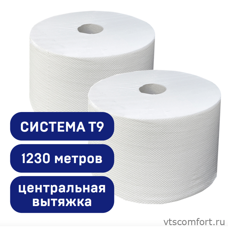 Фото Туалетная бумага с центральной вытяжкой (T9) 2 слоя белая Merida TB6203 Изображение Туалетная бумага с центральной вытяжкой (T9) 2 слоя белая Merida TB6203