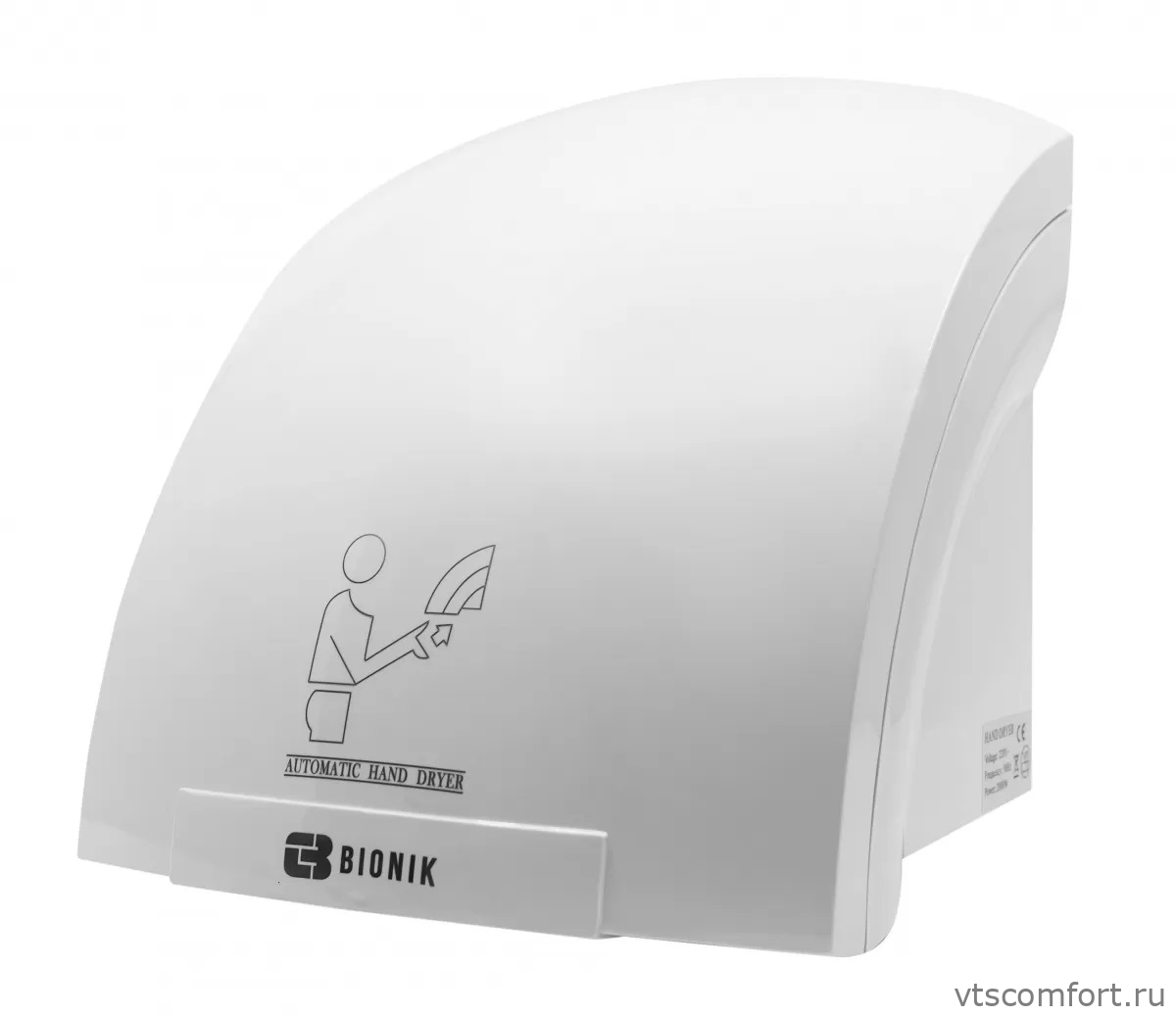 Фото Bionik BK4001 сушилка для рук пластик белая Изображение Bionik BK4001 сушилка для рук пластик белая